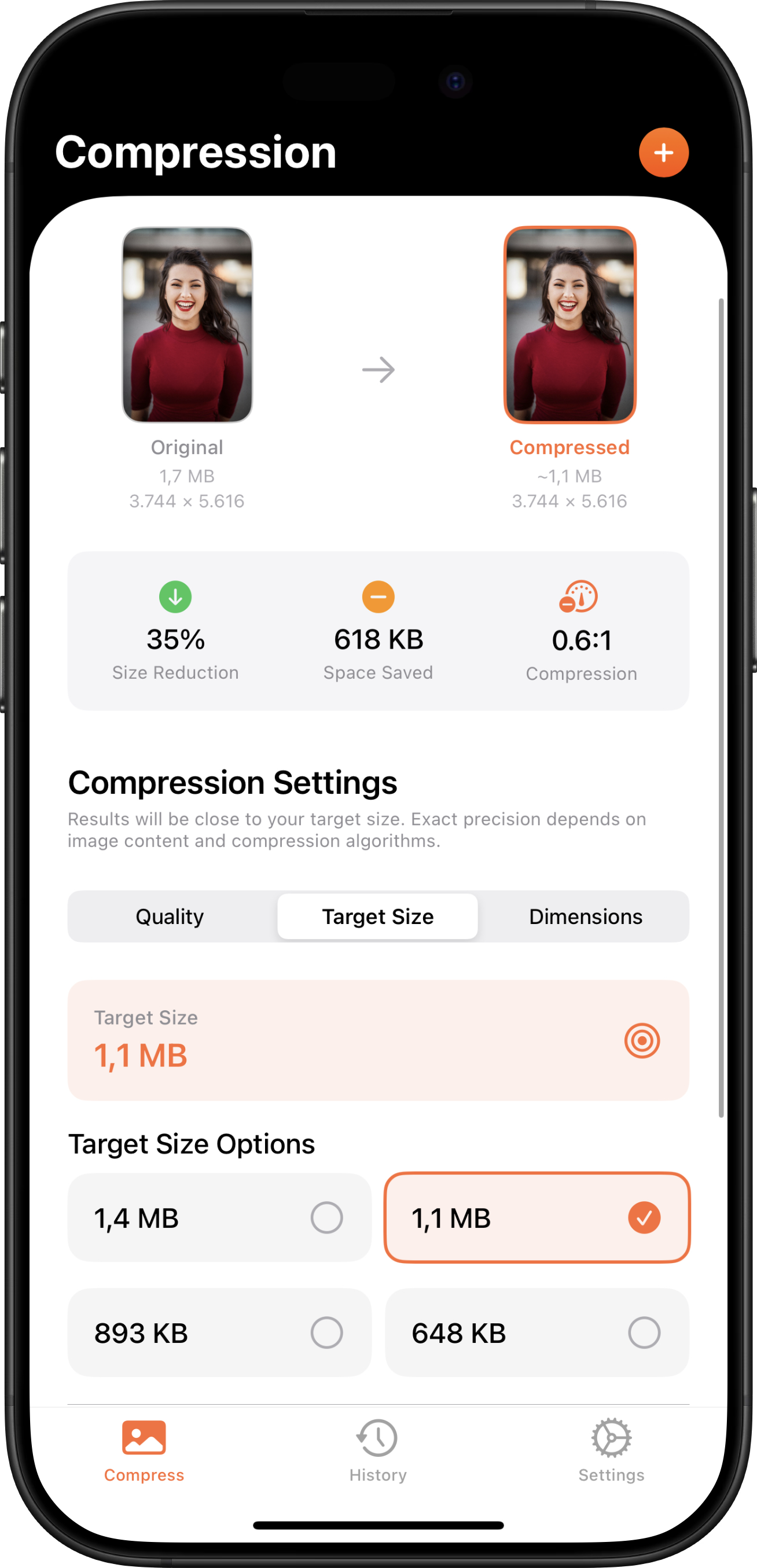 Smart Compression Technology Screenshot